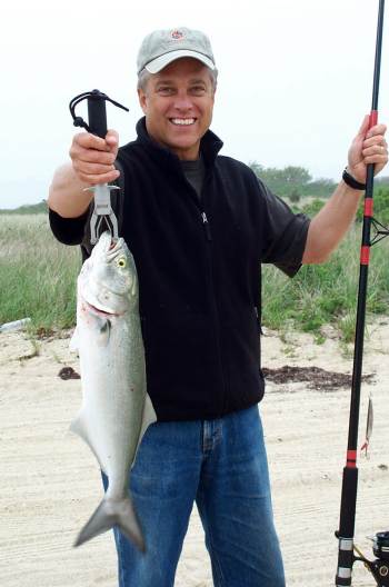 Peter's first bluefish at The Gut, Chappaquiddick